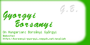 gyorgyi borsanyi business card